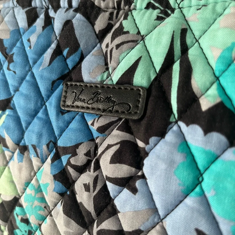 Vera Bradley Floral Quilted Tote Bag - Blue and Black